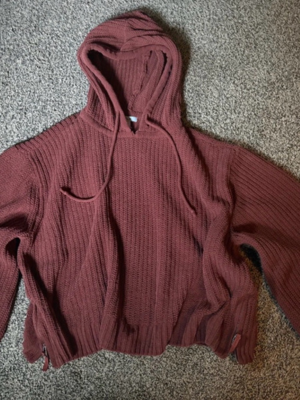 Women's Hooded Knitted Sweater in Dusty Rose